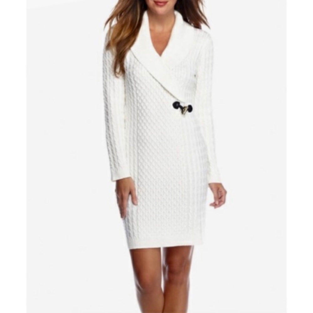 Knit fitted sweater dress